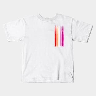 Pride Collection - Lesbian Pride Flag (Paint Streak/Vertical) Kids T-Shirt